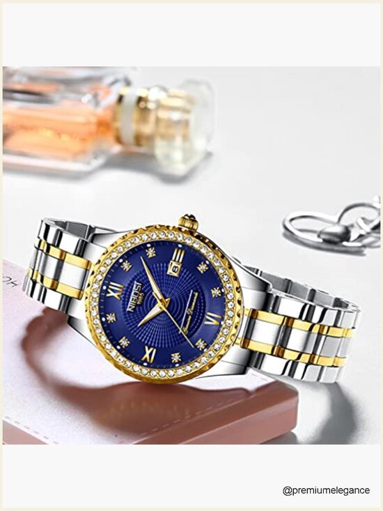 Luxury Diamond Women\'s Quartz Wrist Watch Day Date Water Resistant Stainless main image 7